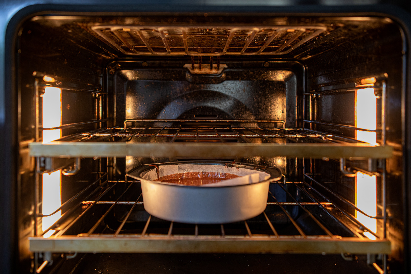 Chocolate Cake Baking In Oven